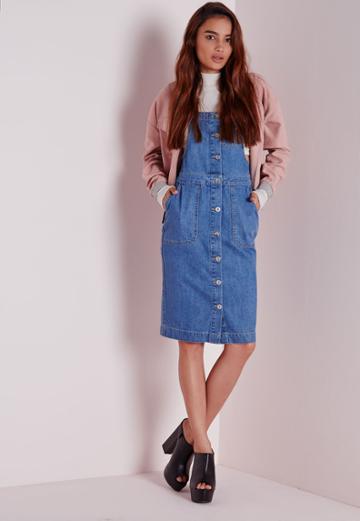 missguided-denim-pinafore-button-down-midi-dress